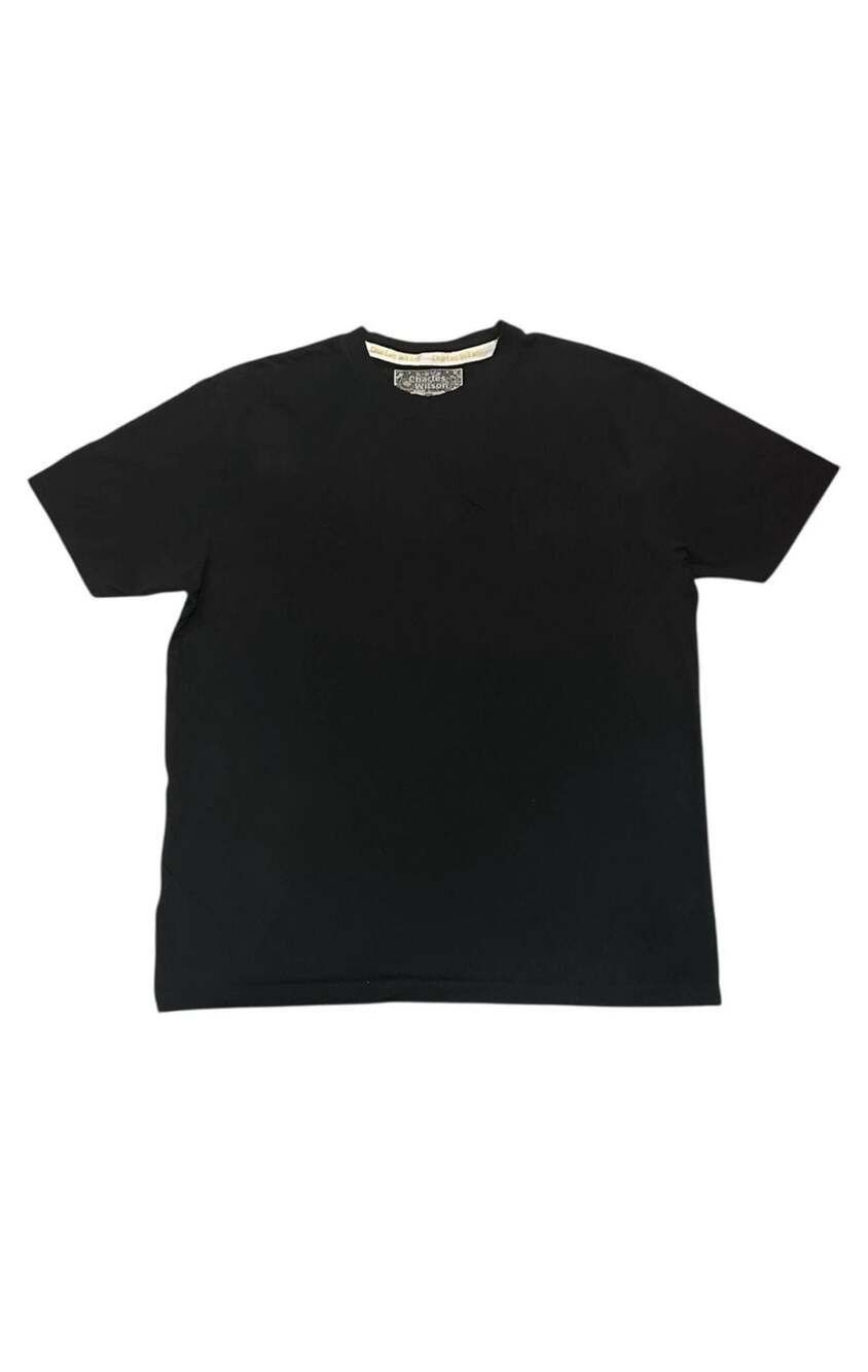 Charles Wilson 100% Cotton Men's Solid Black Crewneck T-Shirt Size Large